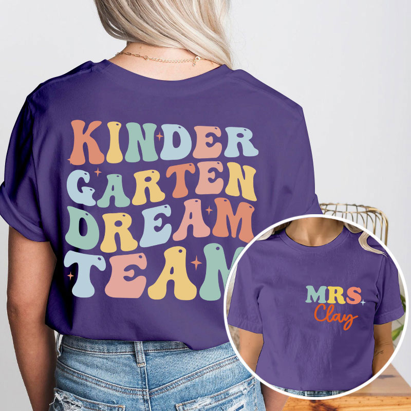 Personalized Sparking Dream Team Teacher Two Sided T-Shirt