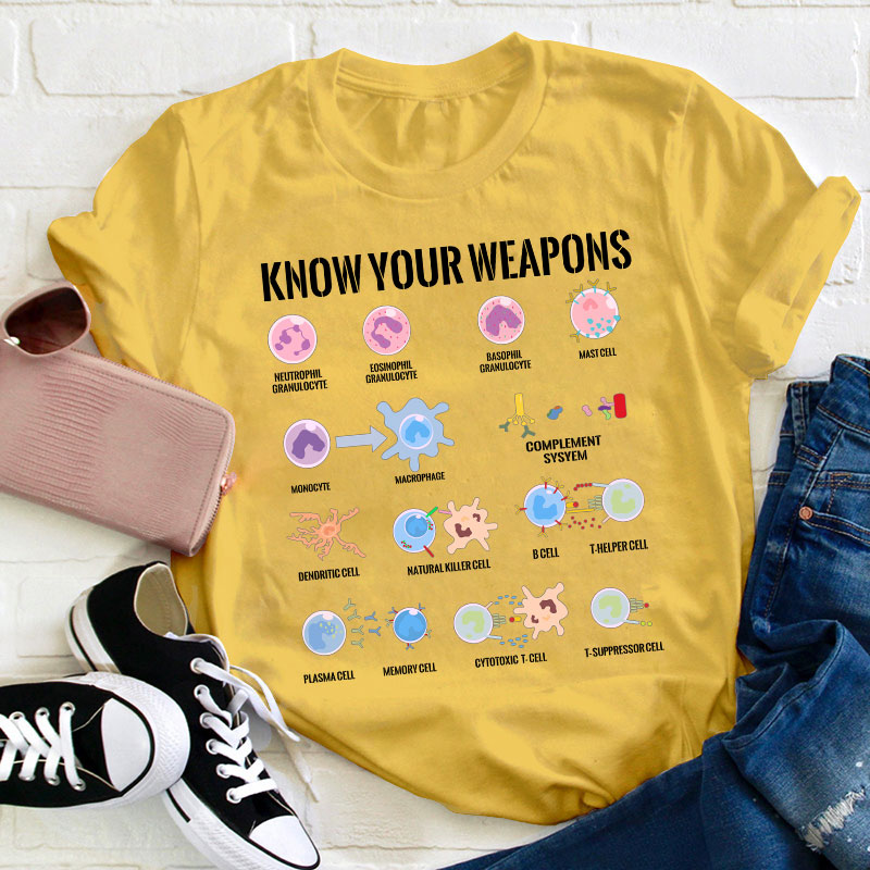 Know Your Weapons Science Icon Teacher T-Shirt
