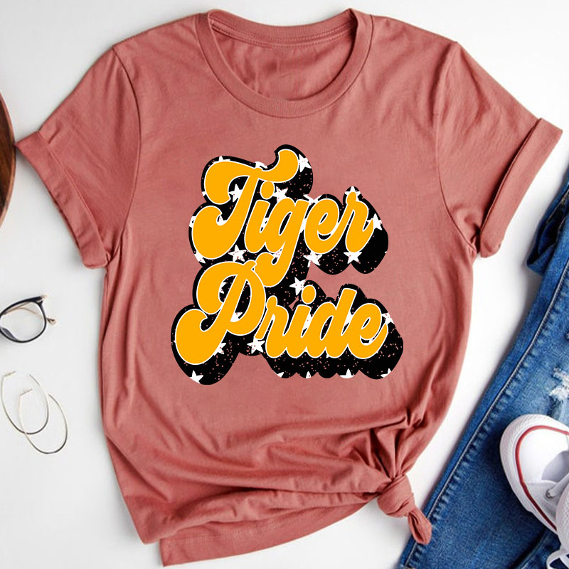 Personalized Colorful Star Mascot Pride Teacher T-Shirt