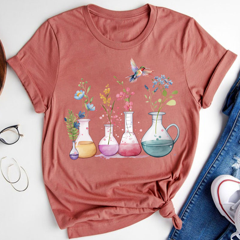 Floral Laboratory Teacher T-Shirt