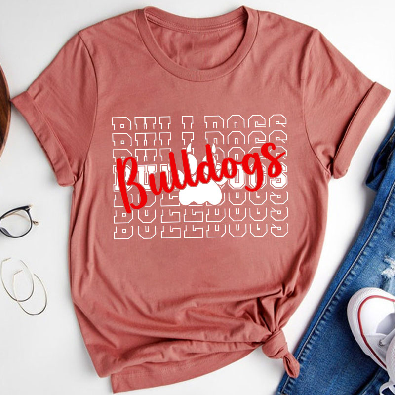 Personalized  Mascot And Paw Go Warriors Teacher T-Shirt