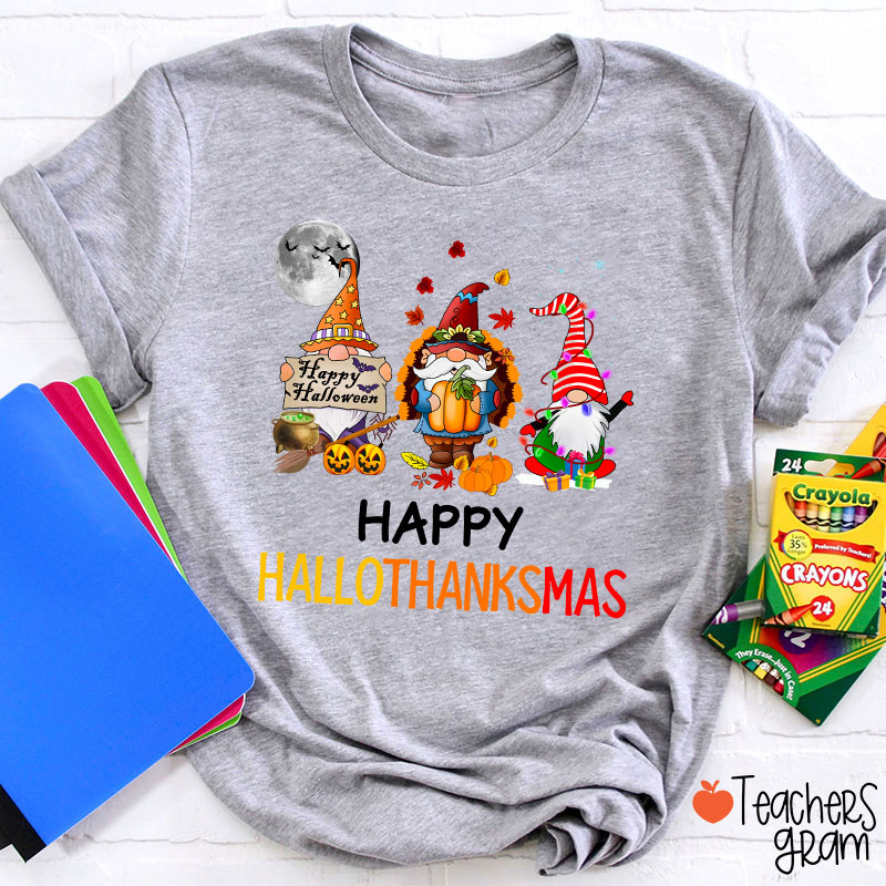 Happy Hallothanksmas Teacher T-Shirt