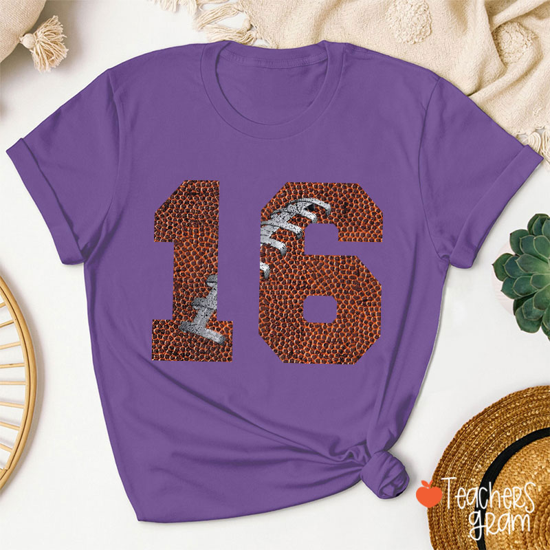 Personalized Number Game Day Teacher T-Shirt