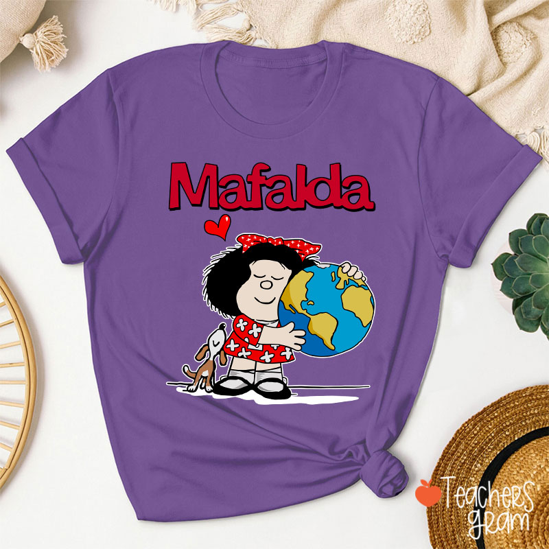 Mafalda Cute Cartoon Spanish Teacher T-Shirt