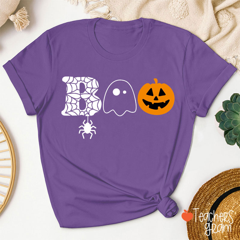 Boo Spider Pumpkin Ghost Teacher T-Shirt