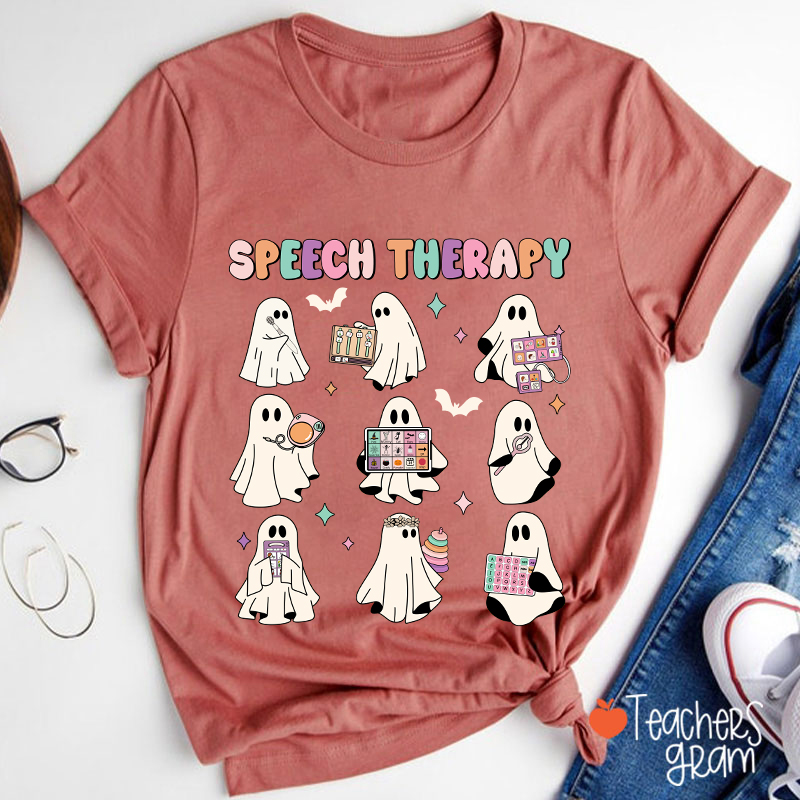 Speech Therapy Cute Ghosts Teacher T-Shirt