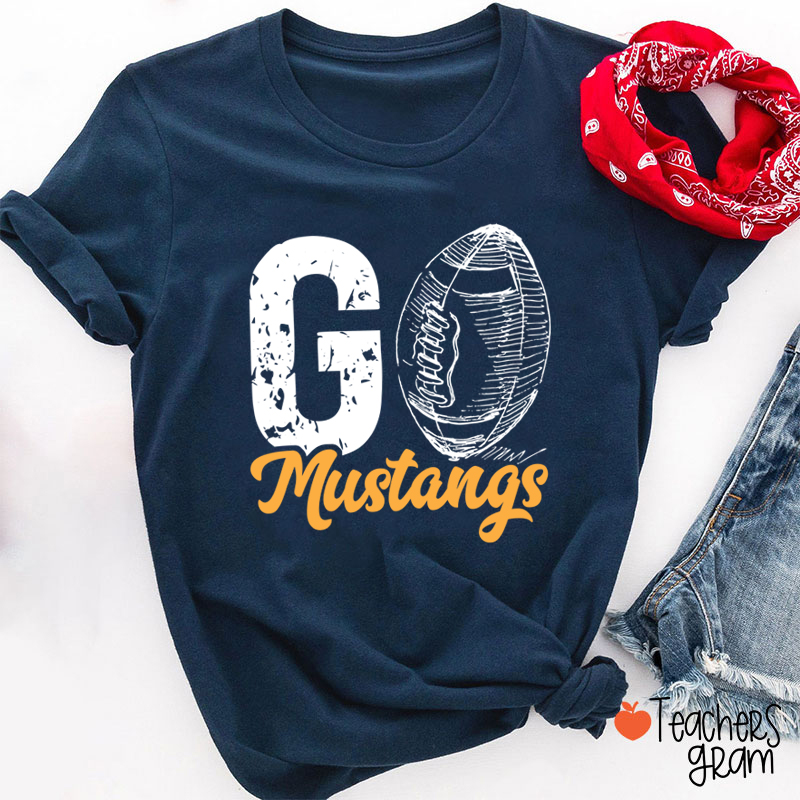 Personalized School Mascot Go Football Teacher T-Shirt