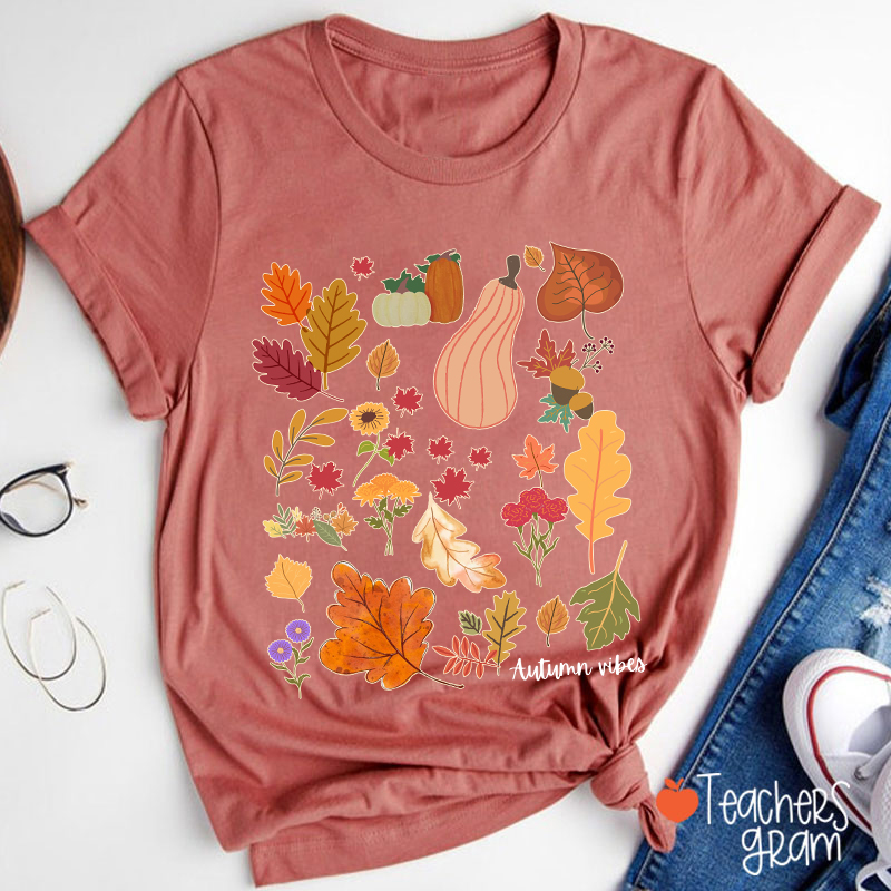 Autumn Vibes Teacher T-Shirt