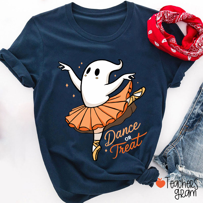 Dance Or Treat Ghost Halloween Teacher T-Shirt