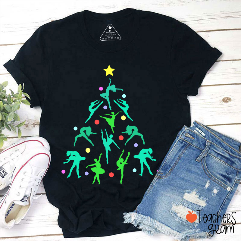 Dancer Christmas Tree Teacher T-Shirt