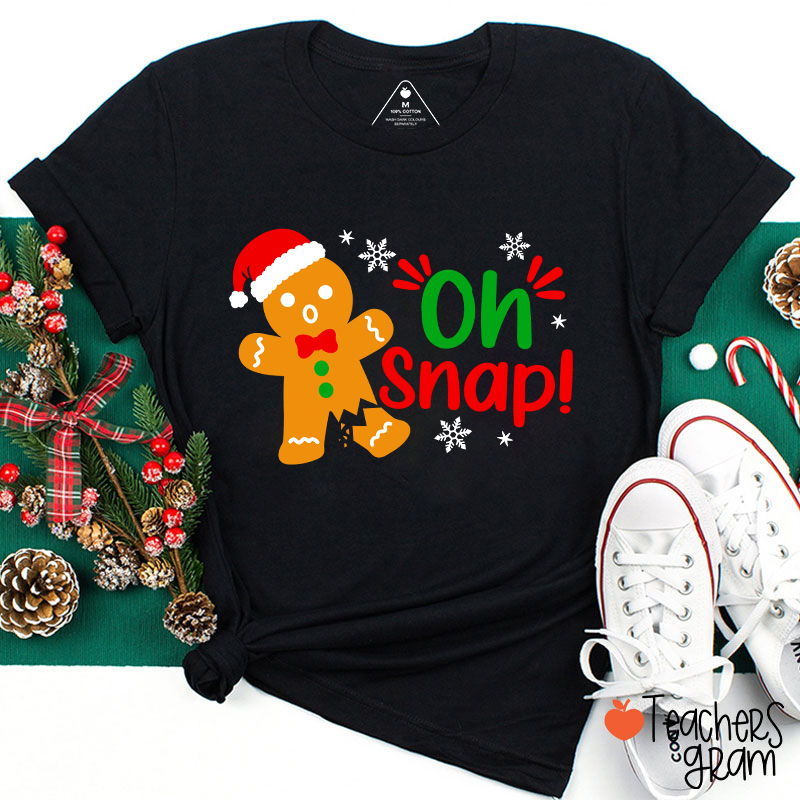 Oh Snap Broken Gingerbread Christmas Teacher T-Shirt Sale-Teachersgram