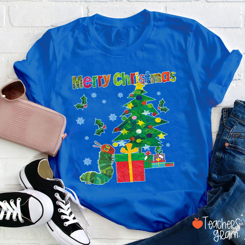 Very Hungry Caterpillar Merry Christmas Teacher T-Shirt