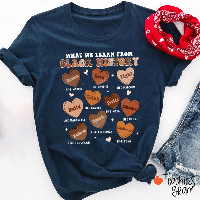 What We Learn From Black History Teacher T-Shirt