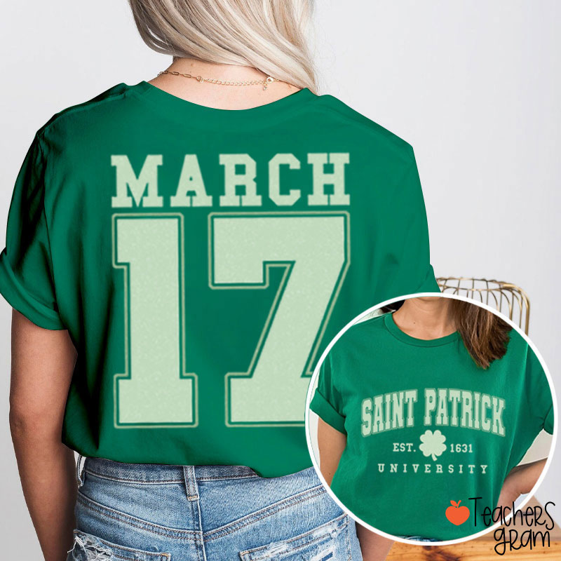 Saint Patrick Teacher Two Sided T-Shirt