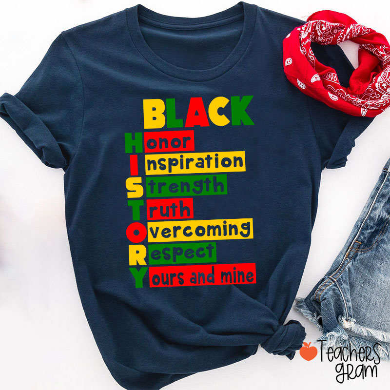Black History Words Teacher T-Shirt