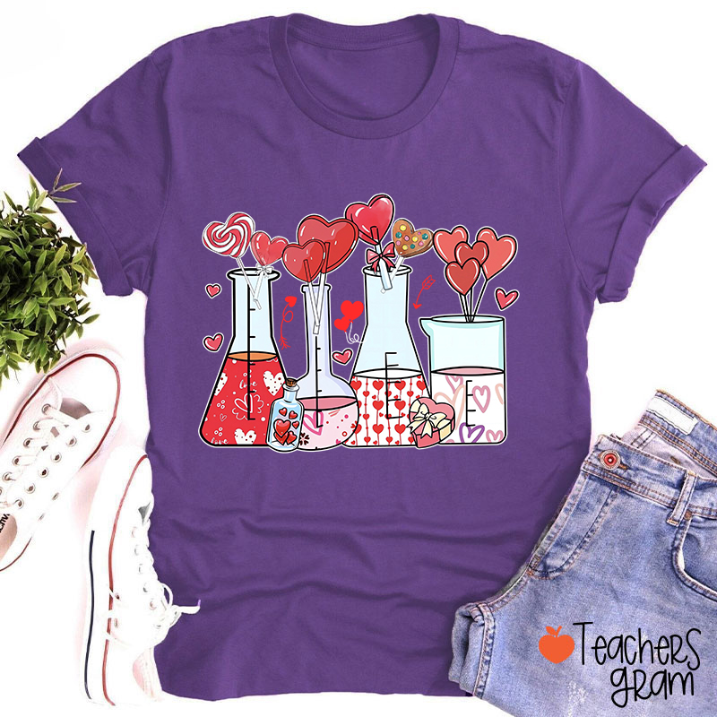 Love Valentine Science Teacher T-Shirt