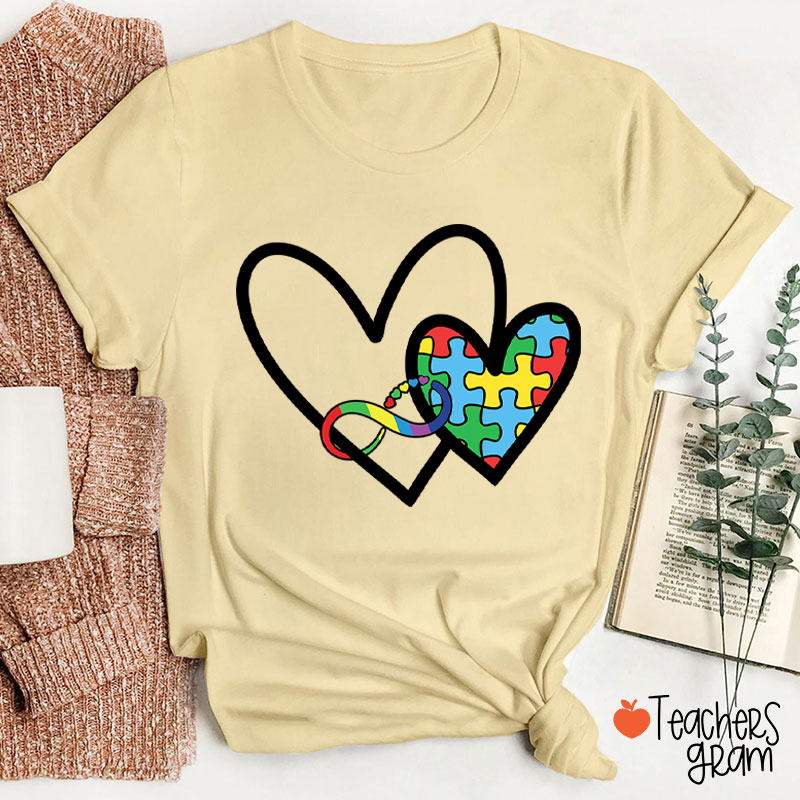 Autism Heart Teacher T-Shirt