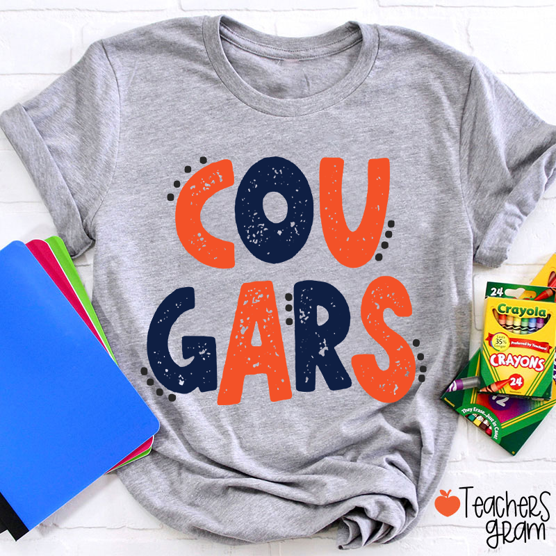 Personalized Mascot Cute Dot School Spirit Teacher T-Shirt