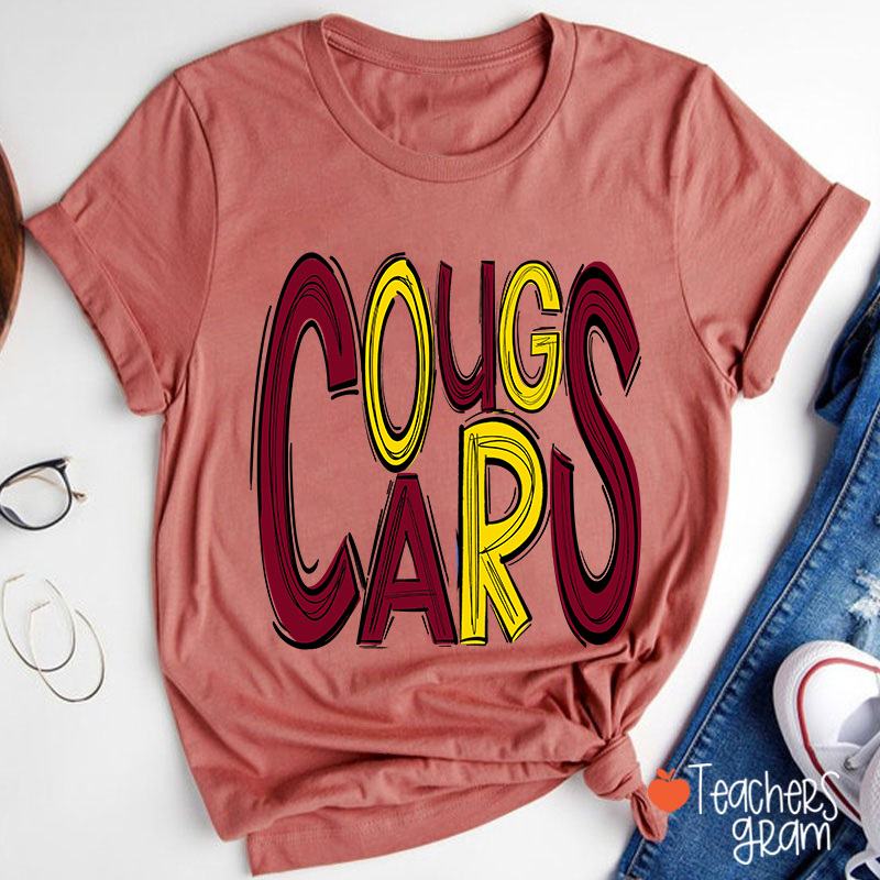 Personalized Mascot Doodle Letter Teacher T-Shirt