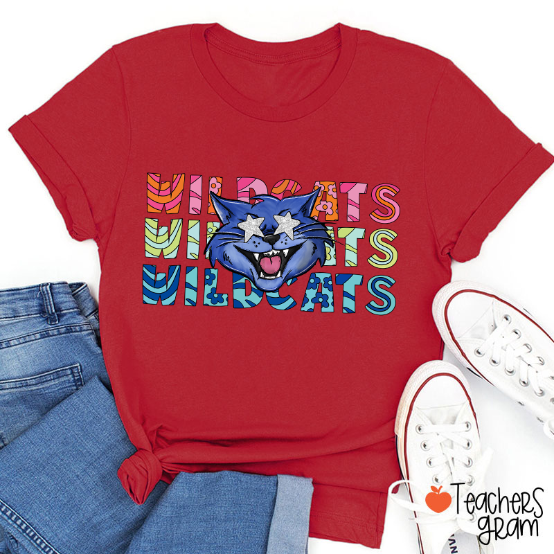 Personalized Mascot Starry Eyes School Spirit Teacher T-Shirt
