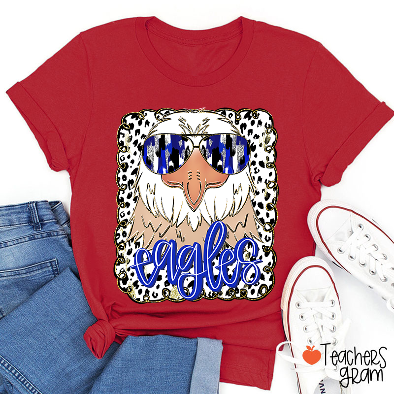 Personalized Mascot Preppy Coquette Polka Dot Teacher T-Shirt