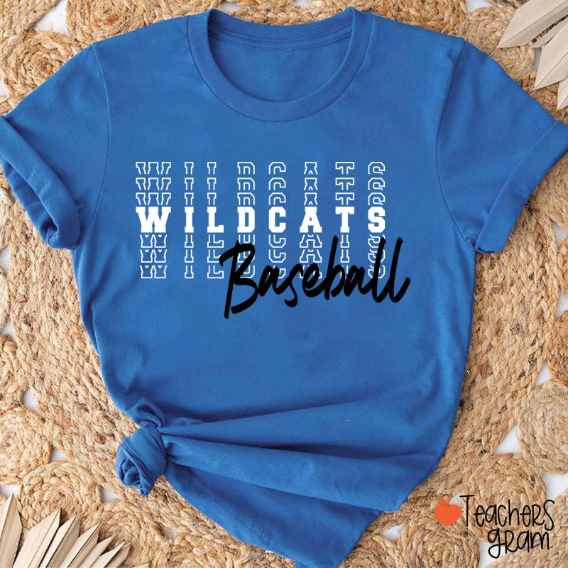 Personalized Mascot Text Stacking Teacher T-Shirt