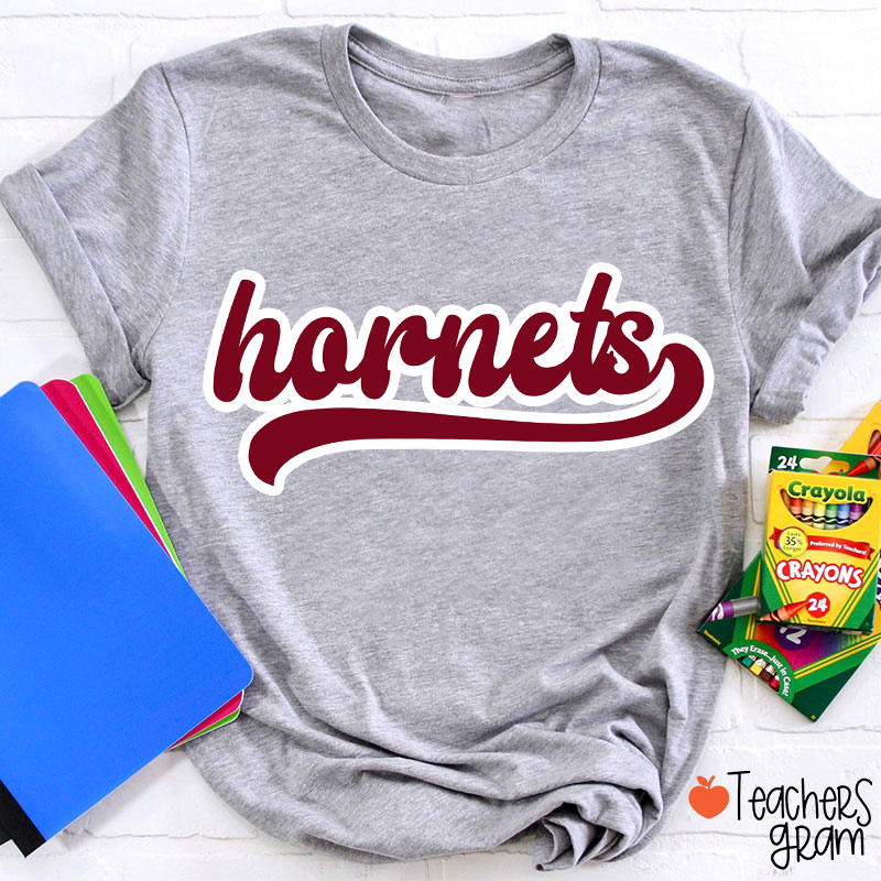 Personalized Mascot School Spirit Contrasting Colors Teacher T-Shirt