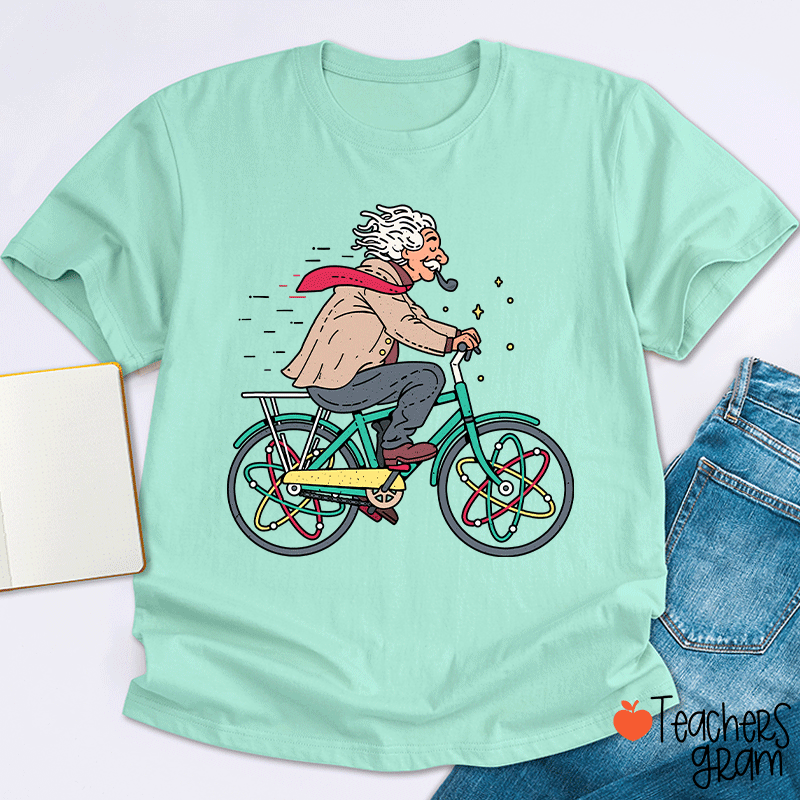 Einstein Bicycle Atomic Physics Teacher T-Shirt