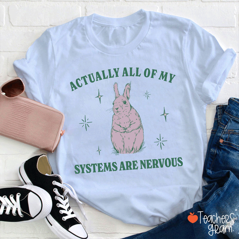 Actually All Of My Systems Are Nervous Teacher T-Shirt