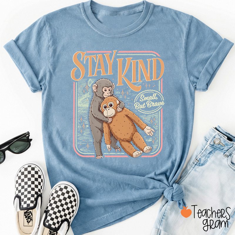 Stay Kind Small But Brave Teacher T-Shirt