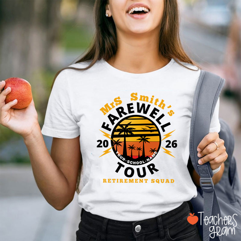 Personalized Teacher's Farewell Tour Retirement Squad Teacher T-Shirt