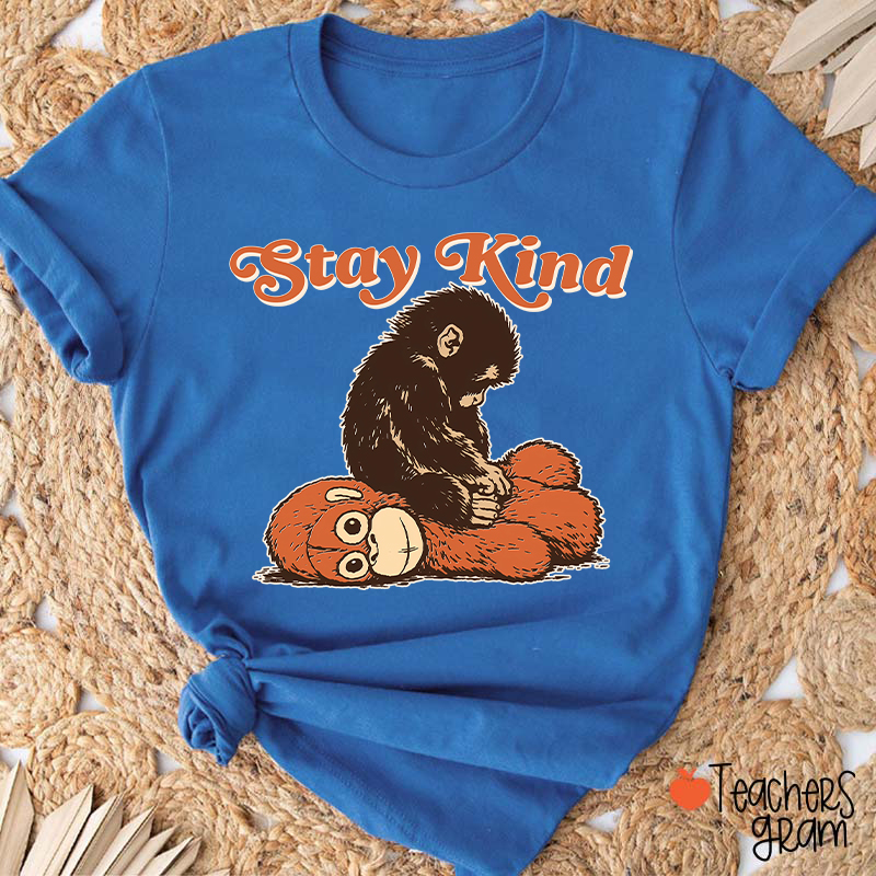 Punch Monkey Stay Kind Teacher T-Shirt
