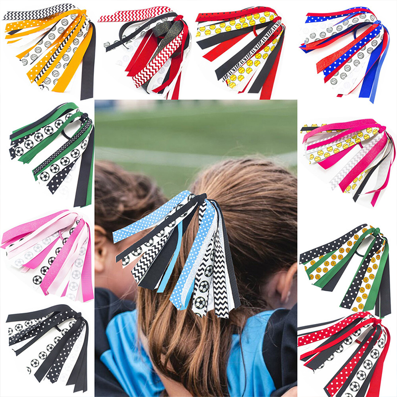 Soccer Ponytail Streamer Hair Ties