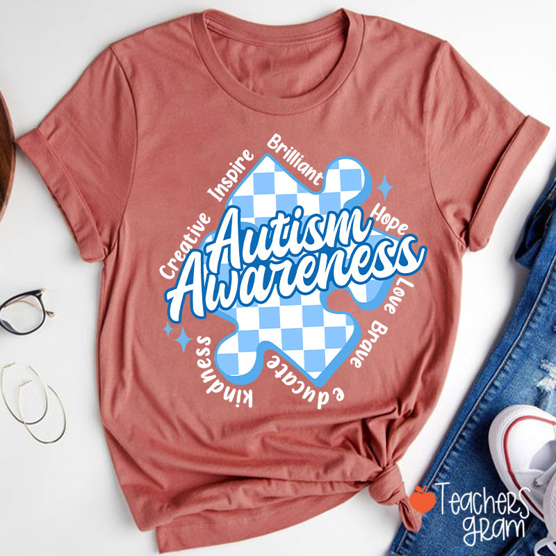 Inspire Brilliant Hope Love Brave Educate Kindness Teacher T-Shirt