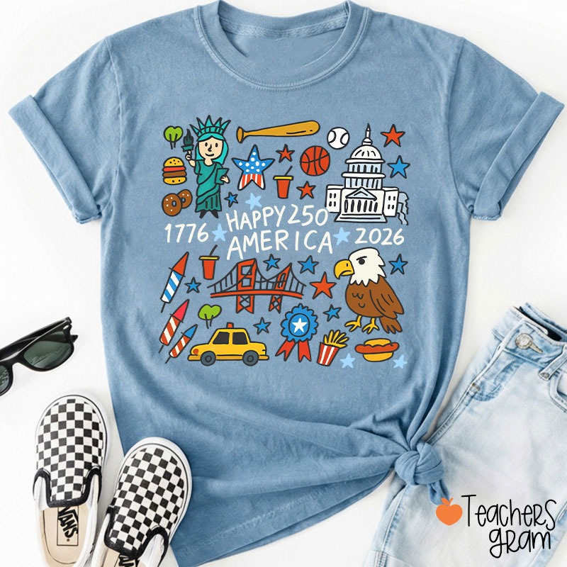  America 250th Anniversary Teacher T-Shirt