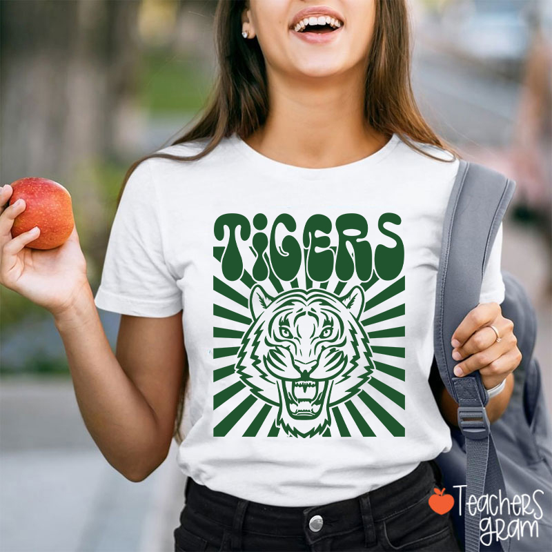 Personalized School Spirit Mascot Vintage Distressed Teacher T-Shirt