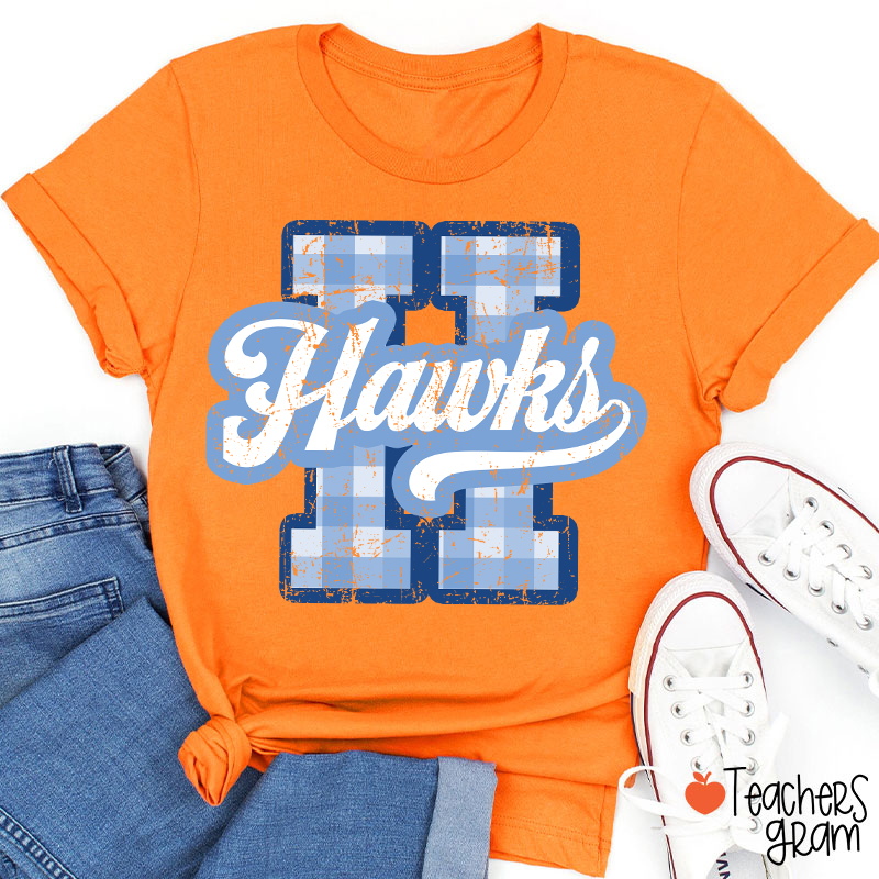 Personalized Mascot Sport Gingham Varsity Teacher T-Shirt