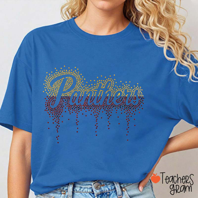 Personalized Name Gradient Faux Sparkling Drip Sparkle Bling Teacher T-Shirt