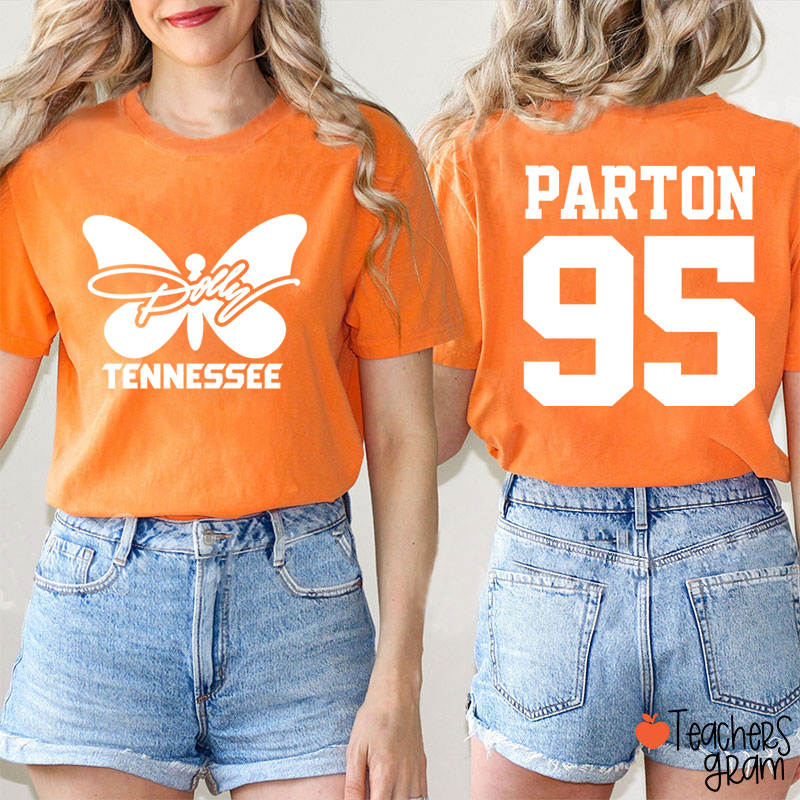 Dolly Tennessee Butterfly Parton 95 Teacher Two Sided  T-Shirt