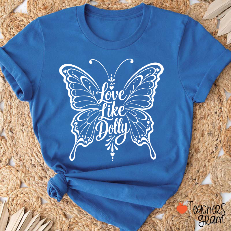 Love Ornate Lace Butterfly Teacher T-Shirt