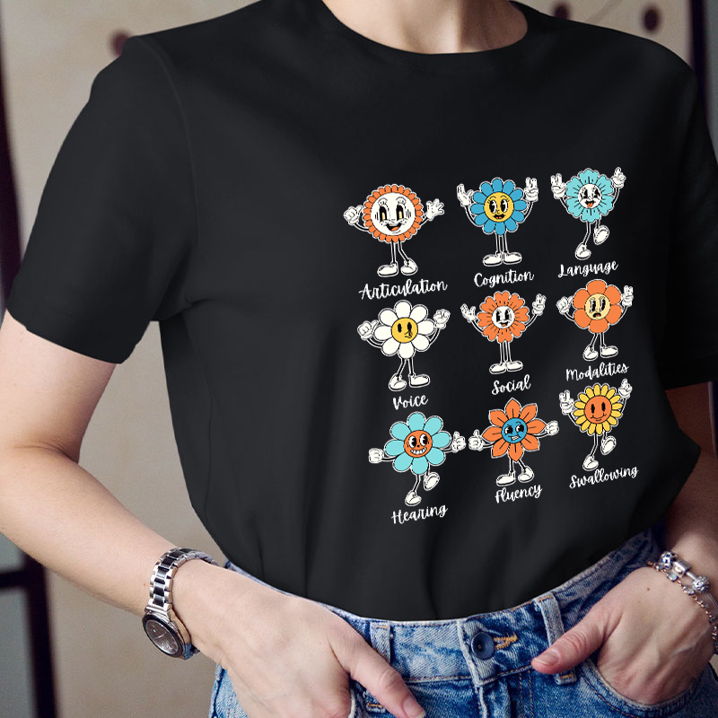Cognition Language Voice Social Flower Teacher T-Shirt