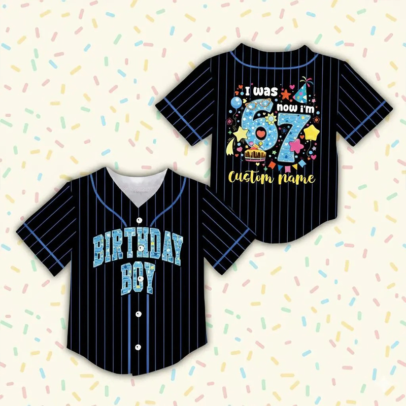 Personalized Meme 67 Six Seven Birthday Class Baseball Jersey