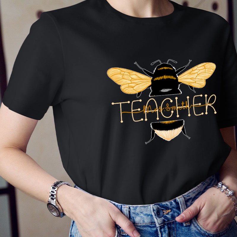 Personalized Name Bee Kind Teacher T-Shirt