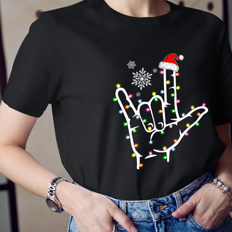 Peace Love Christmas Teacher T-Shirt