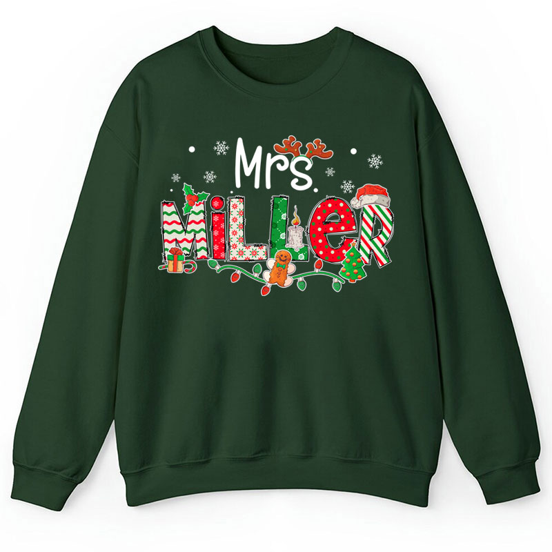 Personalized Teacher Name Christmas Teacher Sweatshirt