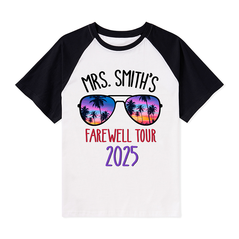 Personalized Name And Year Farewell Tour Retirement Teacher Raglan T-Shirt