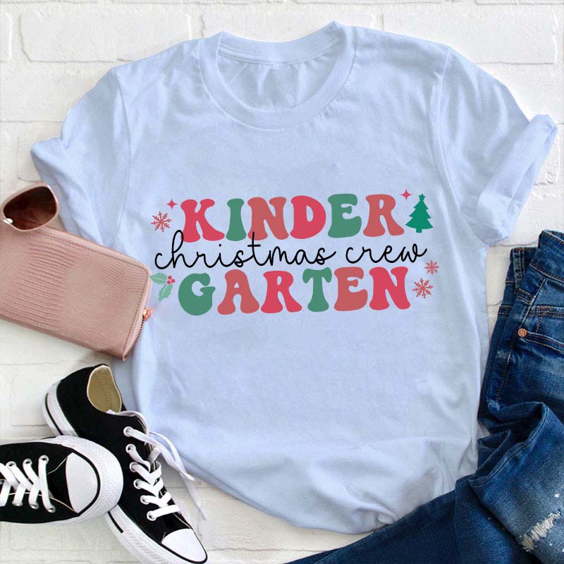 Personalized Grade Christmas Crew Teacher T-Shirt