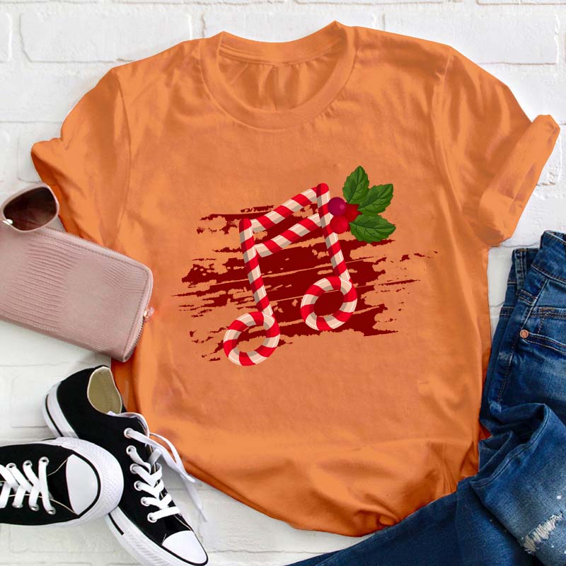 Christmas Music Note Teacher T-Shirt