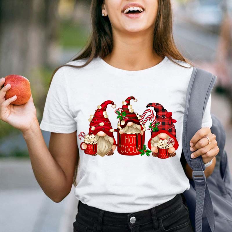 Hot Cocoa Gnomes Christmas Teacher T-Shirt