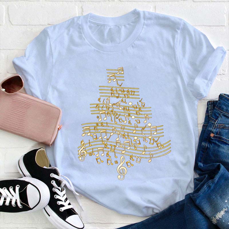Musical Note Tree Teacher T-Shirt